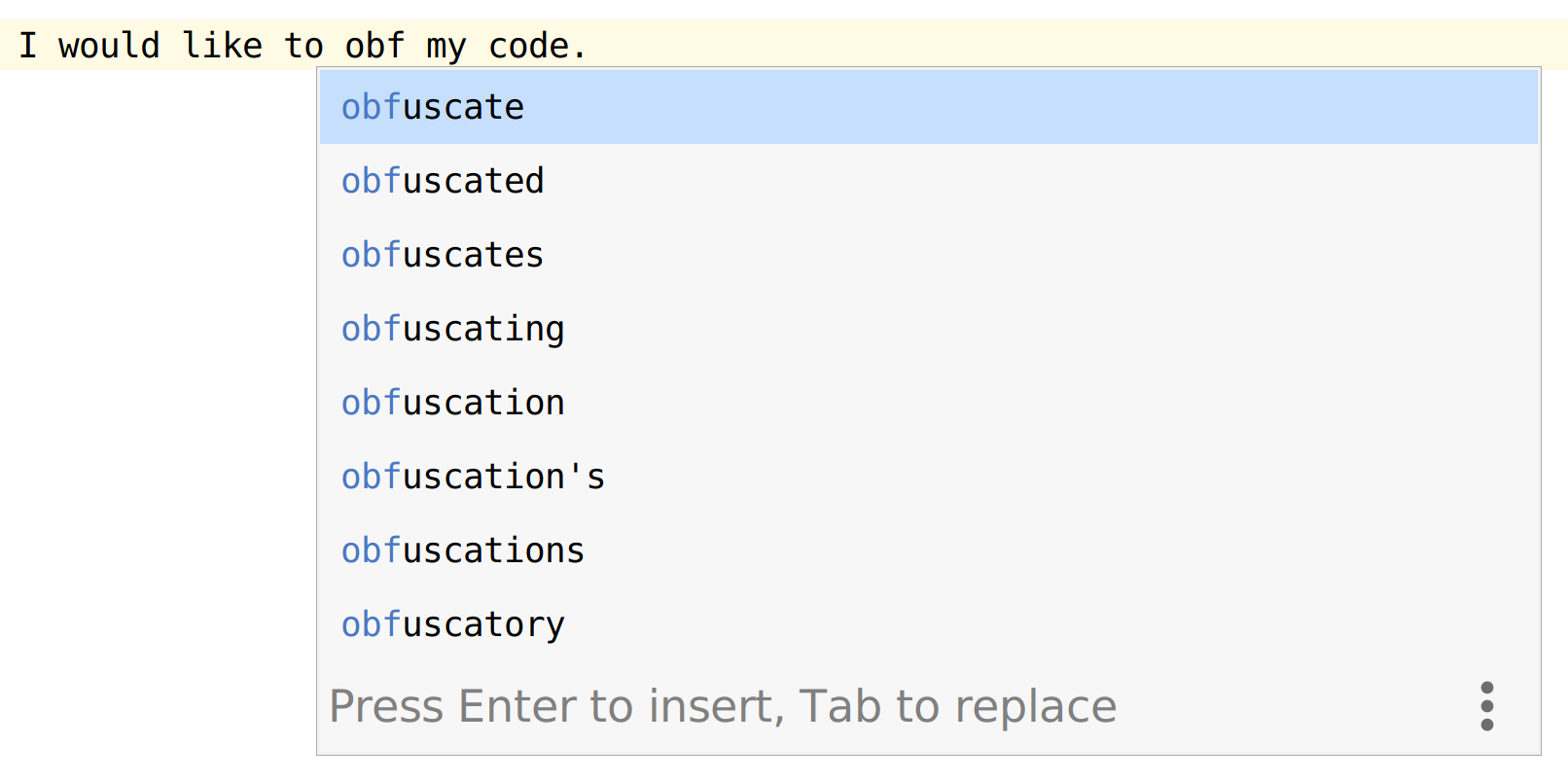 Simple IntelliJ plugin showing completions from a dictionary